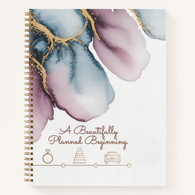 Watercolour Timeline | Artistic Wedding Design Notizbuch (Vorderseite)