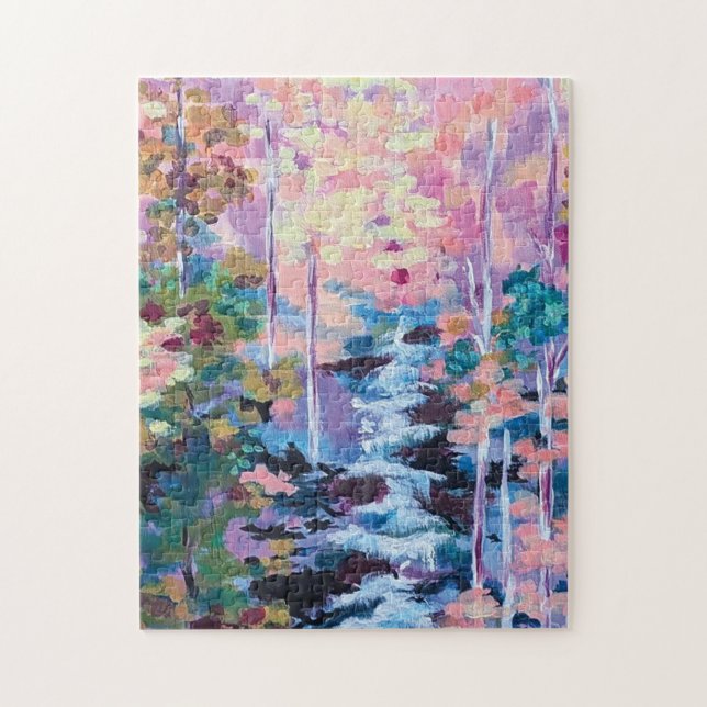 Waterfall Impressionism Painting (Vertikal)