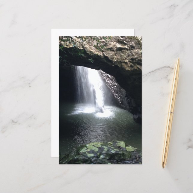 Waterfall Photograph Scrapbook Paper (Vorderseite/Rückseite Beispiel)