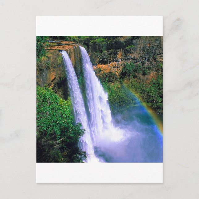 Waterfall Wailua Kauai Hawaii Postkarte (Vorderseite)