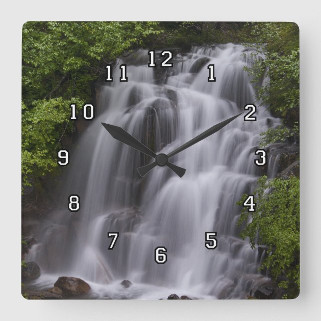 Waterfall-Wanduhr Quadratische Wanduhr (Vorderseite)