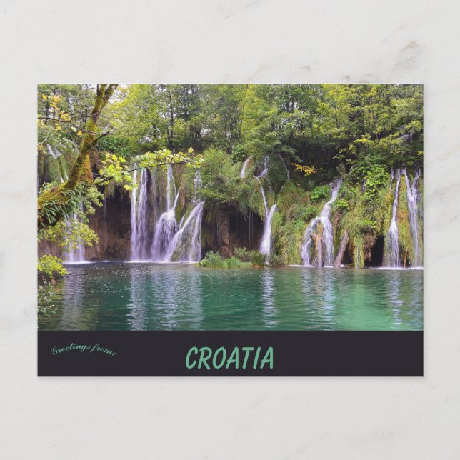 Waterfalls at Plitvice Lakes National Park Croatia Postkarte (Vorderseite)