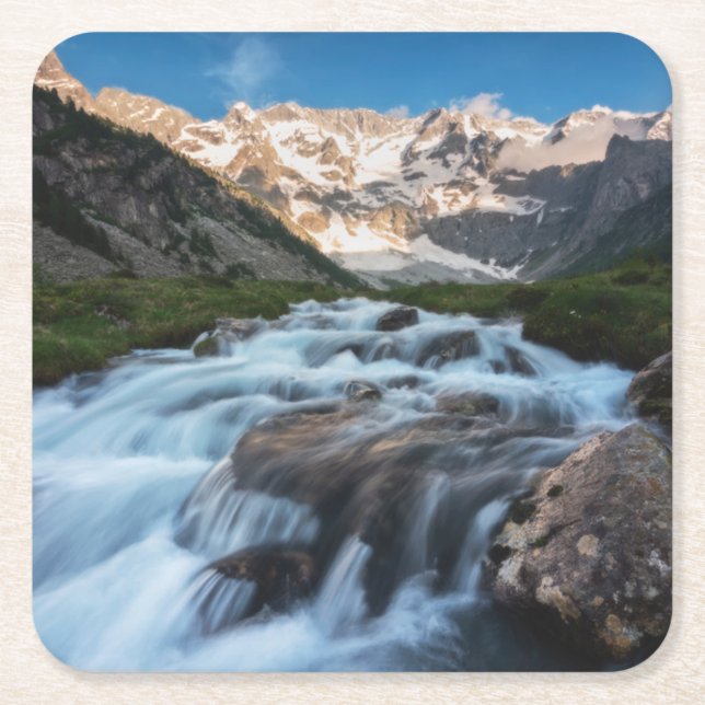 Waterfalls | Aviolo Lake, Italy Rechteckiger Pappuntersetzer (Vorderseite)