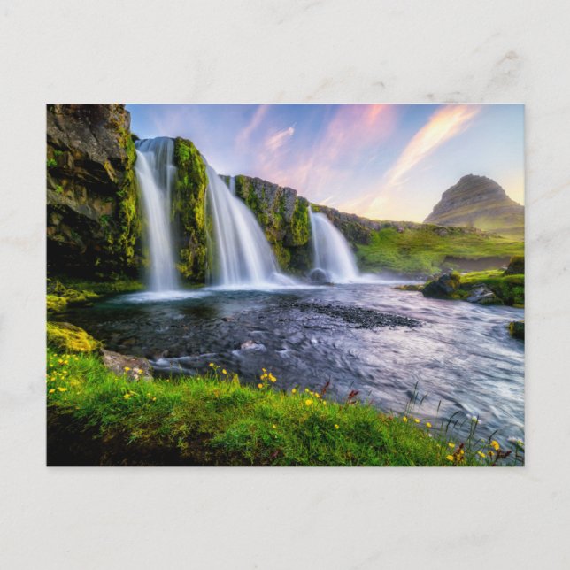 Waterfalls | Kirkjufellsfoss, Iceland Postkarte (Vorderseite)