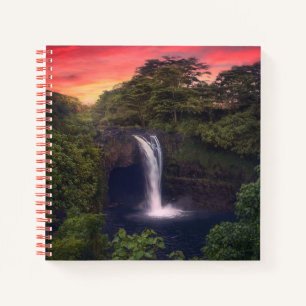Waterfalls Rainbow Falls, Hilo, Hawaii Notizbuch