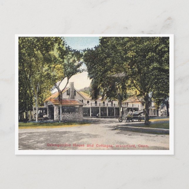 Waterford CT, Connecticut, Inn und Hütten Postkarte (Vorderseite)