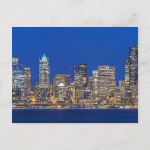 Waterfront and Downtown Skyline at Twilight Postkarte