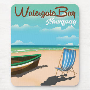 Watergate Bay, Newquay Vintage-Reiseposter Mousepad