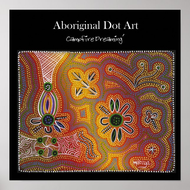 Waterhole Dreaming Dot Art Poster (Vorne)