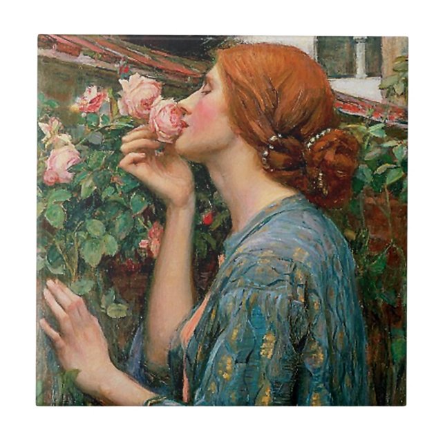 Waterhouse das Soul der Rosen-Fliese Fliese (Vorderseite)