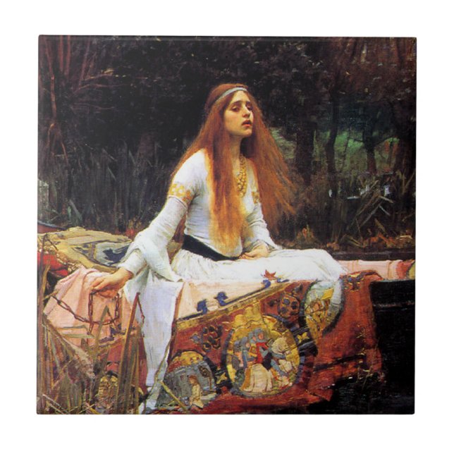 Waterhouse die Dame von Shalott Fliese (Vorderseite)