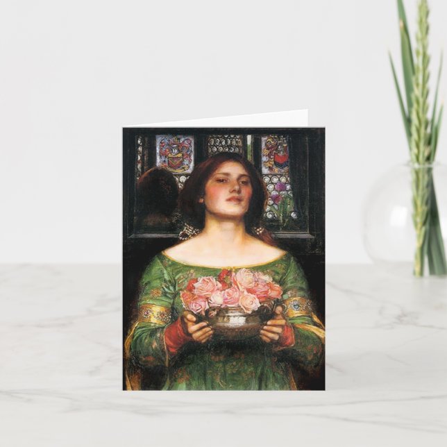 Waterhouse Gather Ye Rosebuds Note Card Karte (Vorderseite)