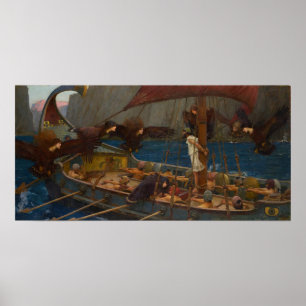 Waterhouse - Odysseus und die Sirenen Poster