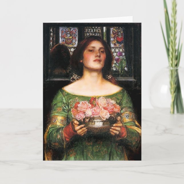 Waterhouse-Versammlungs-YE-Rosenknospegrußkarte Karte (Vorderseite)