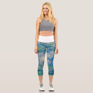 Waterlilies, 1916-1919 by Claude Monet Capri Leggings