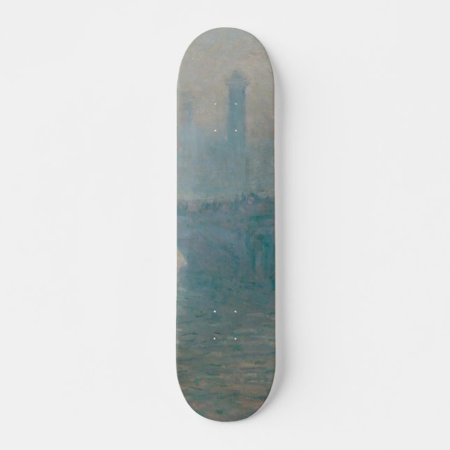 Waterloo Bridge Gray Weather Monet Malerei Skateboard (Vorne)