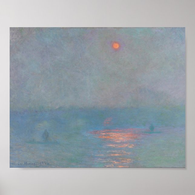 Waterloo Bridge Sonnenlicht-Effekt im Nebel Monet Poster (Vorne)