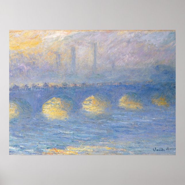 Waterloo Bridge, temps couvert | 1904 Poster (Vorne)