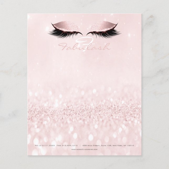 Watermark Eyes Lashes Makeup Girenname Monogram Flyer (Vorne)