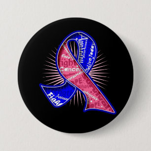 Watermark Ribbon - Slogan für männliches Brustkreb Button