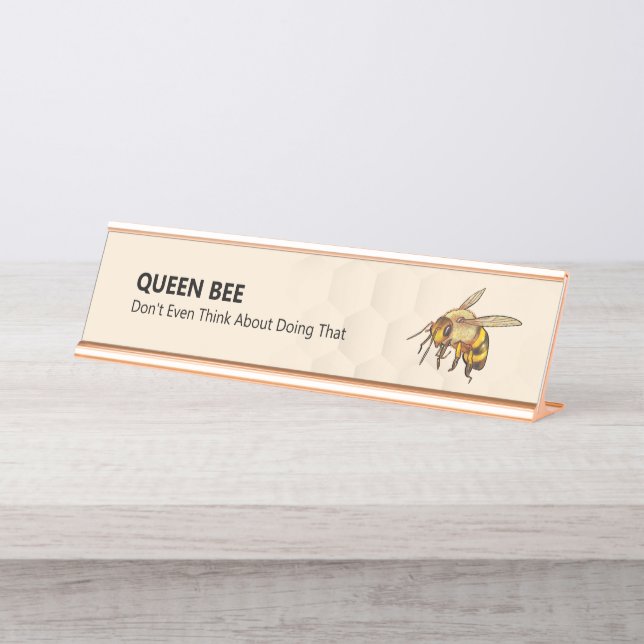 Watermark Satin Gold Desk Schreibtischnamensplakette (Vorderseite )