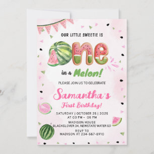 Watermelon 1er Anniversaire Fête Invitation