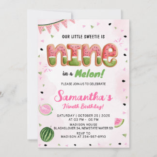 Watermelon 9. Geburtstagsparty Einladung
