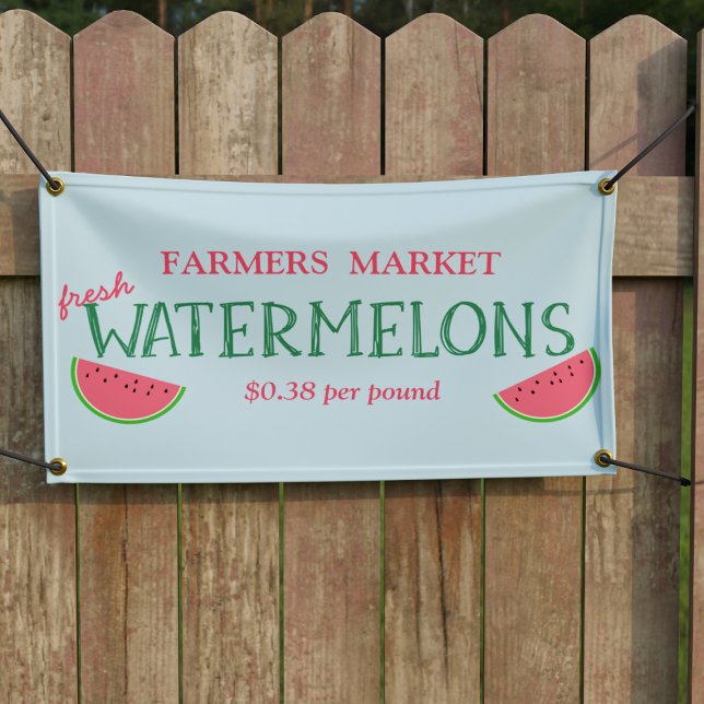 Watermelon à vendre bannière commerciale publicité (Be the envy of your fellow farmers and snag yourself a banner that's as fresh as your produce!)