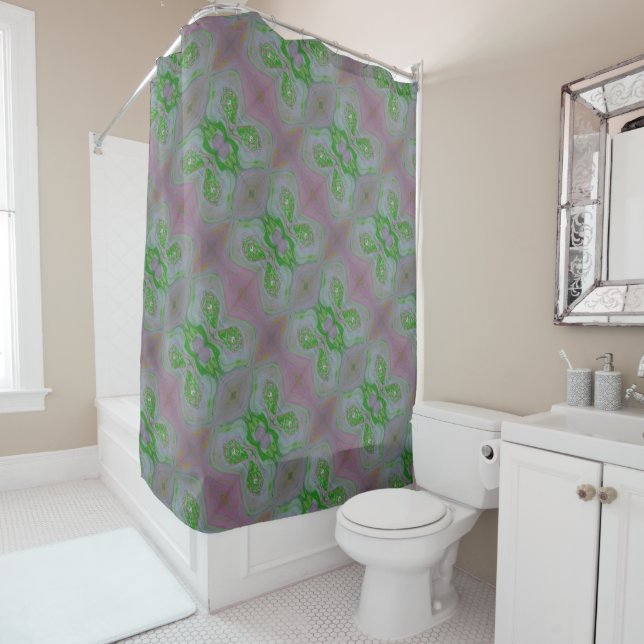 Watermelon Acrylic Pour Inspired Shower Curtain Duschvorhang (Beispiel)