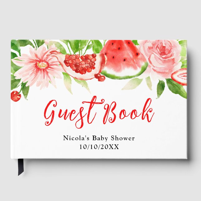 Watermelon and Pomegranate Baby Shower Gästebuch (Vorderseite)