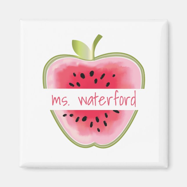 Watermelon Apple Personalisiert Teacher Magnet (Vorne)
