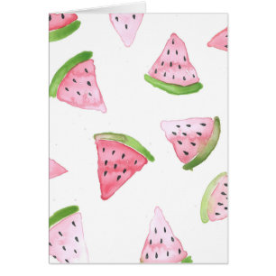 Watermelon Aquarell Druckgraukarte
