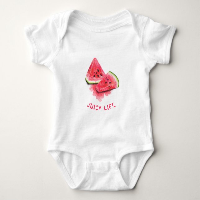 Watermelon Baby Bodysuit Funny - Benutzerdefiniert Strampler (Vorderseite)