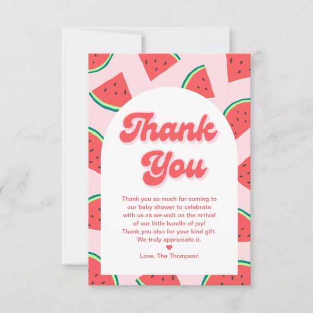 Watermelon Baby Dusche Dankeskarte (Vorderseite)