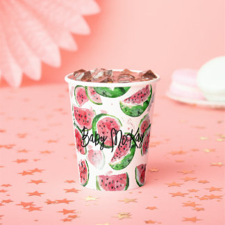 Watermelon Baby Girl Shower Pappbecher