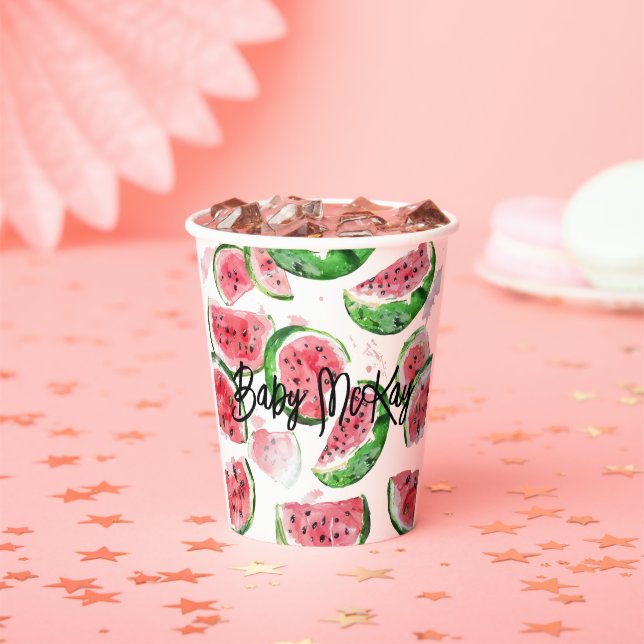 Watermelon Baby Girl Shower Pappbecher (Insitu)