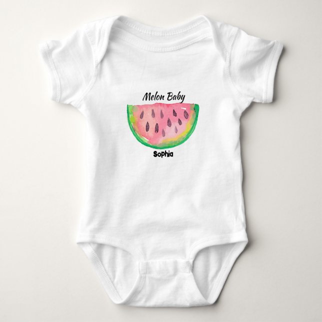 Watermelon Baby Individuelle Name Strampler (Vorderseite)