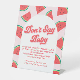 Watermelon Baby Shower Say Baby Game nicht Sockelschild