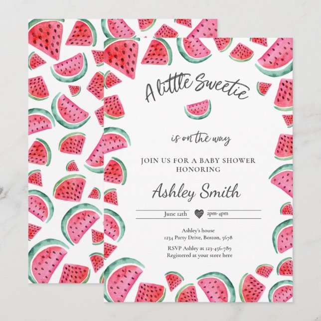 Watermelon Baby Shower Summer Fruit Baby Dusche Einladung (Vorne/Hinten)