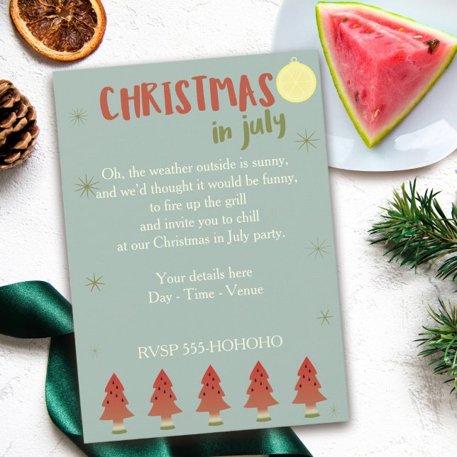 Watermelon Bäume Weihnachten Im Juli Party Einladu Einladung (Von Creator hochgeladen)