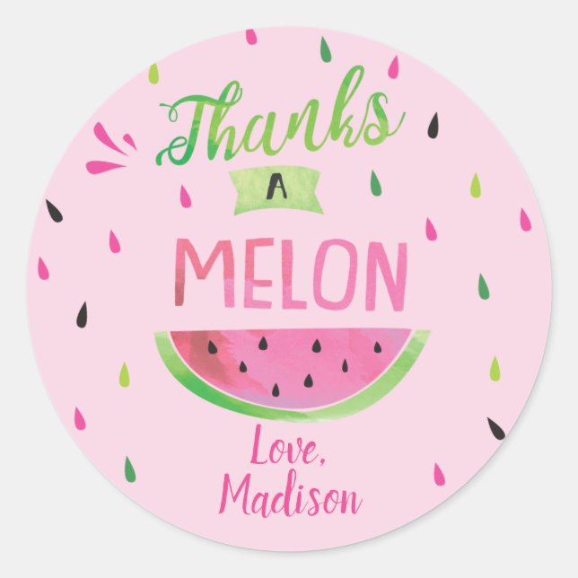 Watermelon Birthday Bevorzugung Stickers , Gefälli (Vorderseite)