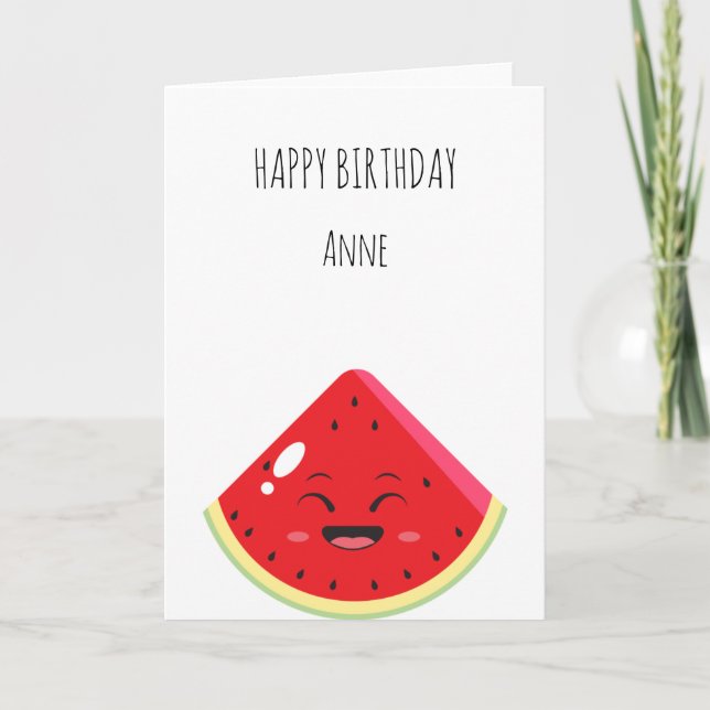 Watermelon Birthday Card Dankeskarte (Vorderseite)