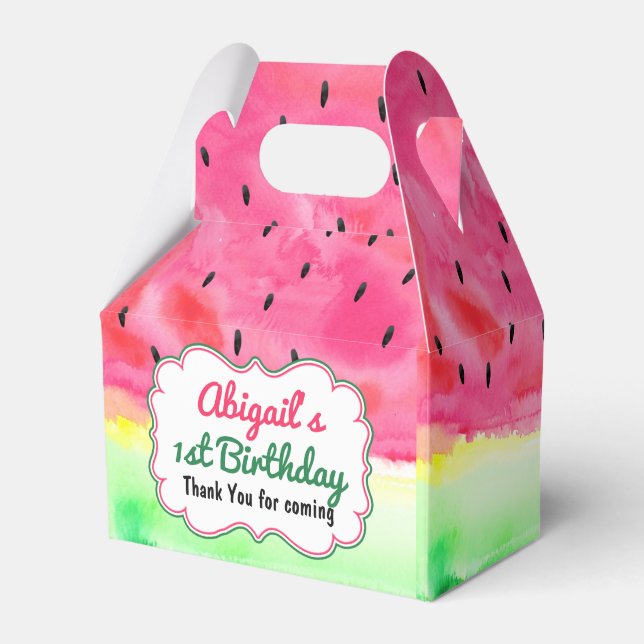 Watermelon Birthday Favor Box Personalisiert Geschenkschachtel (Vorderseite)