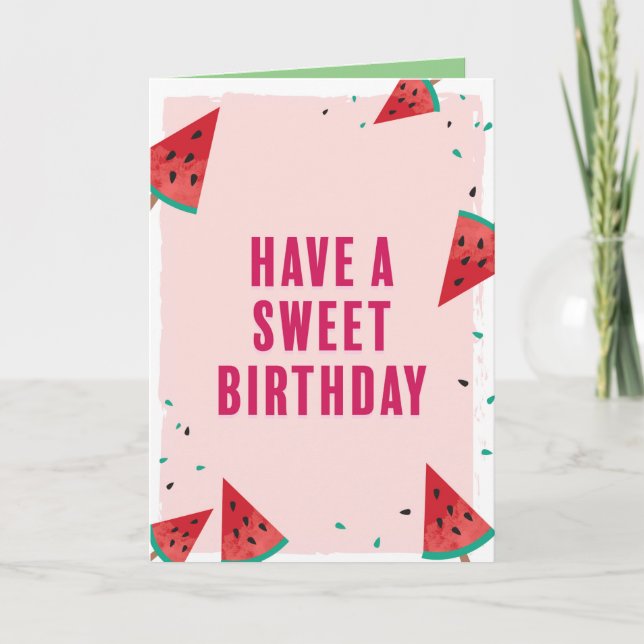 Watermelon Birthday Grußkarte Karte (Vorderseite)