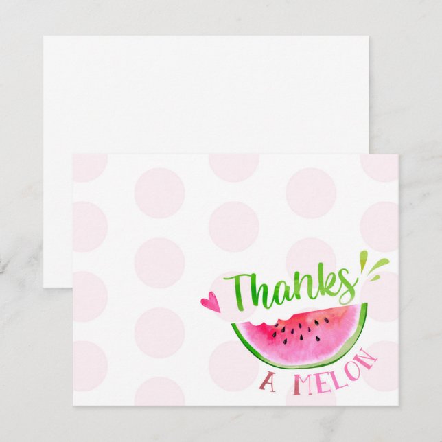 Watermelon Birthday Merci Cartes (Devant / Derrière)