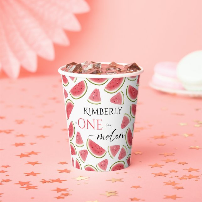 Watermelon Birthday, One in Melon Birthday Party Pappbecher (Insitu)