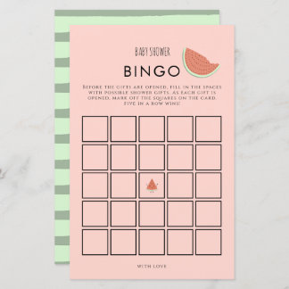Watermelon Birthday Party Bingo Game