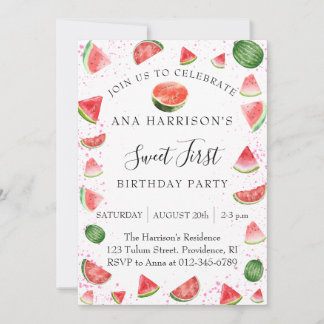 Watermelon Birthday Party Einladung