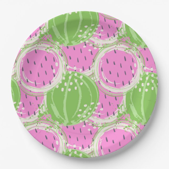 Watermelon Bliss: Ein kleiner Teil des Sommers Pappteller (Vorderseite)