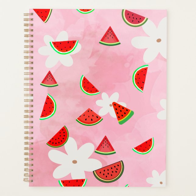 Watermelon Bloom - Fun Summer Floral Pattern" Planer (Vorderseite)